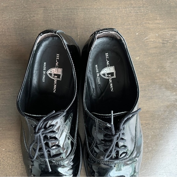 Black Brown 1826 Patent Leather Dress Shoes - Picture 4 of 6